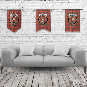 MacNab Ancient Tartan Gonfalon, Tartan Banner with Family Crest