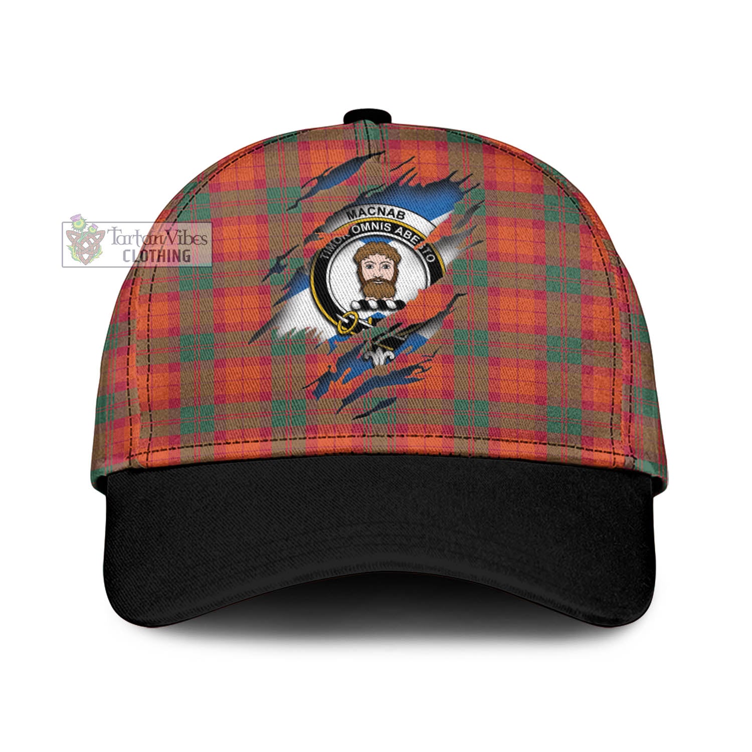 Tartan Vibes Clothing MacNab Ancient Tartan Classic Cap with Family Crest In Me Style