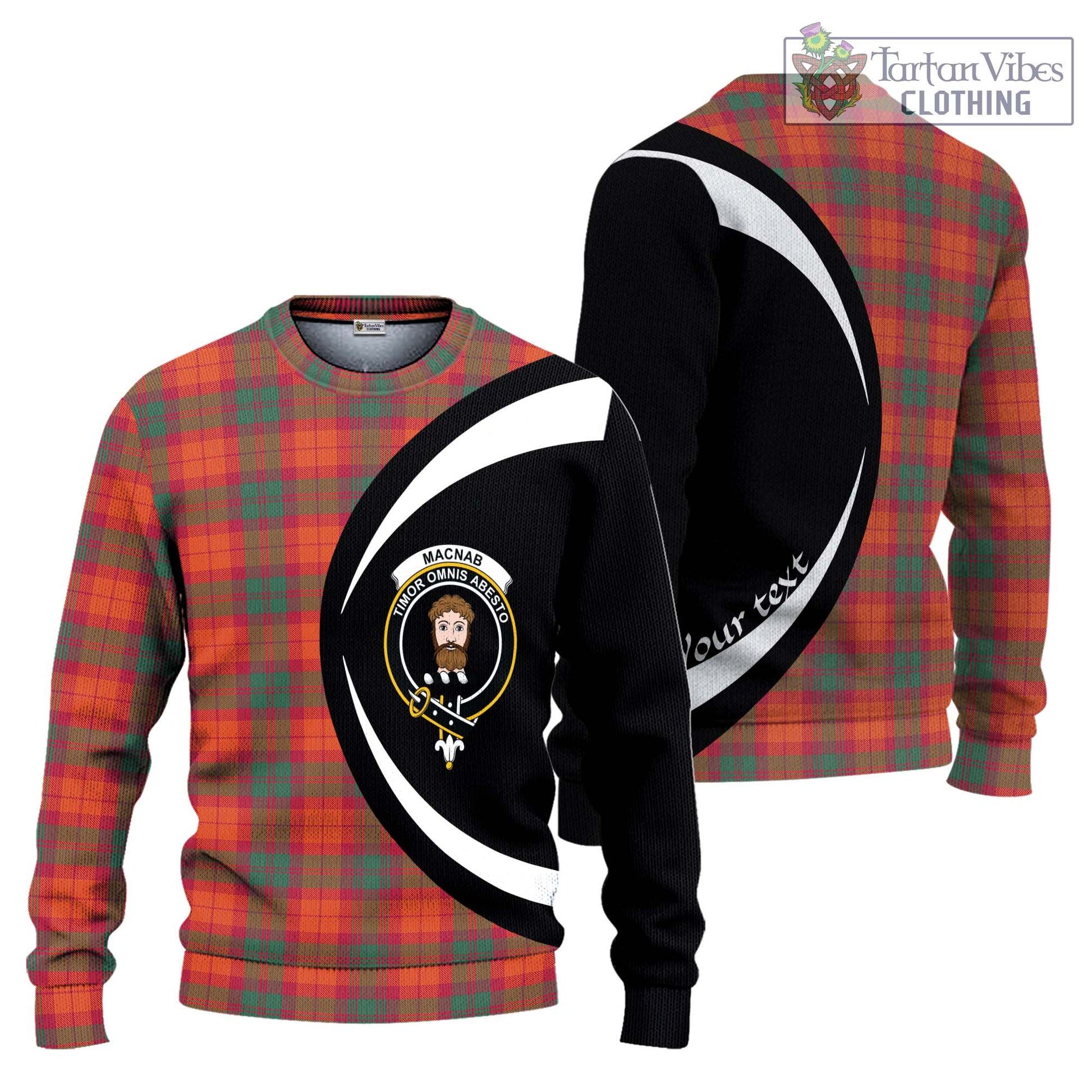 MacNab Ancient Tartan Knitted Sweater with Family Crest Circle Style Unisex - Tartan Vibes Clothing