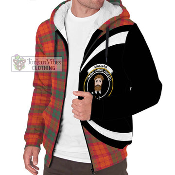 MacNab Ancient Tartan Sherpa Hoodie with Family Crest Circle Style