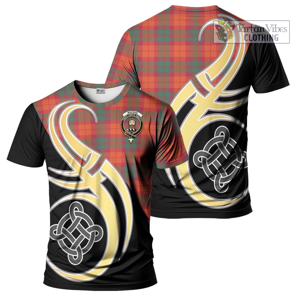 Tartan Vibes Clothing MacNab Ancient Tartan T-Shirt with Family Crest and Celtic Symbol Style