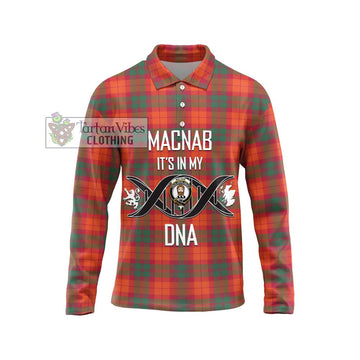 MacNab Ancient Tartan Long Sleeve Polo Shirt with Family Crest DNA In Me Style