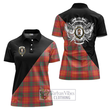 MacNab Ancient Tartan Women's Polo Shirt with Family Crest and Military Logo Style