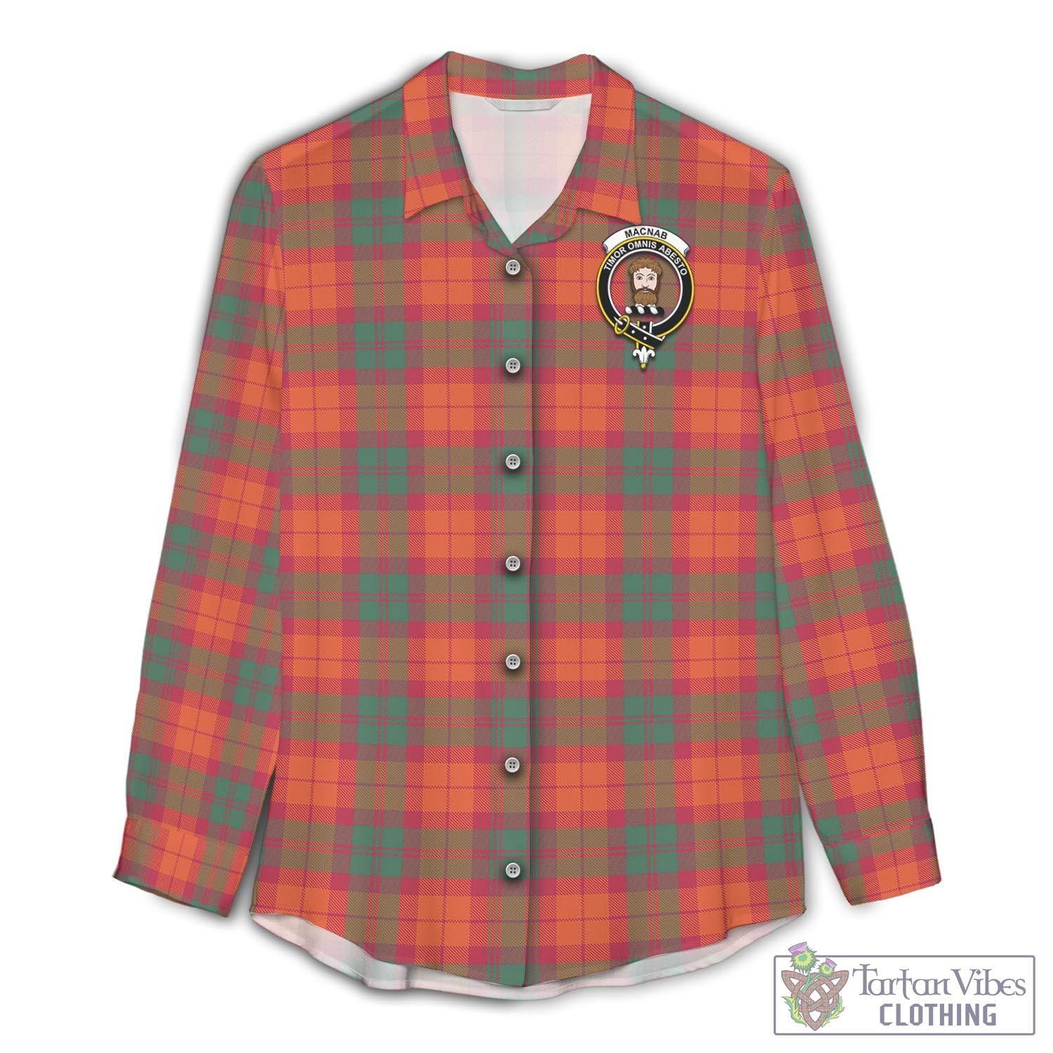 Tartan Vibes Clothing MacNab Ancient Tartan Womens Casual Shirt with Family Crest