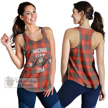 MacNab Ancient Tartan Women's Racerback Tanks with Family Crest DNA In Me Style