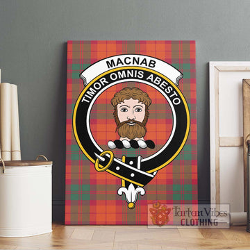 MacNab Ancient Tartan Canvas Print Wall Art with Family Crest