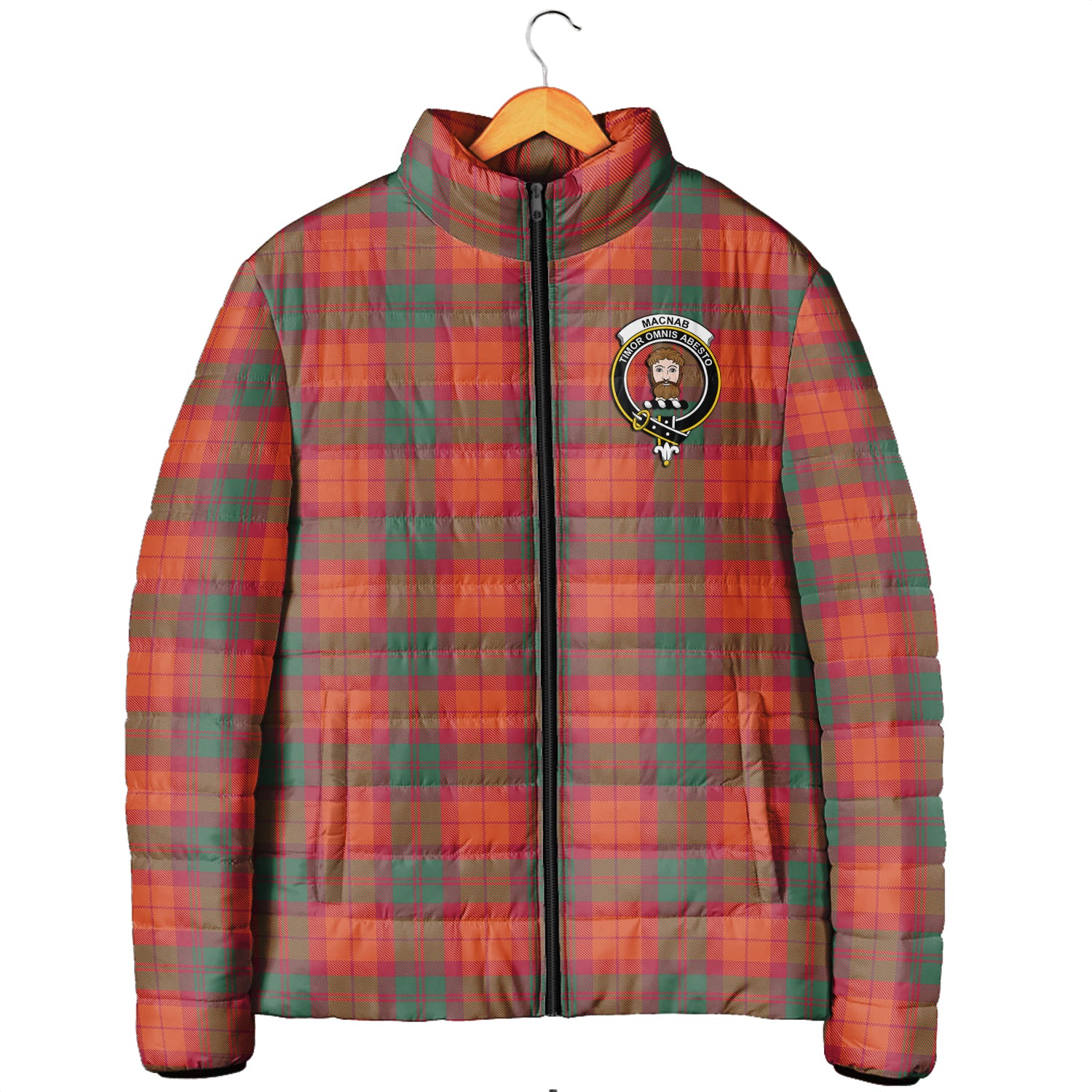 MacNab Ancient Tartan Padded Jacket with Family Crest Men's Padded Jacket - Tartan Vibes Clothing