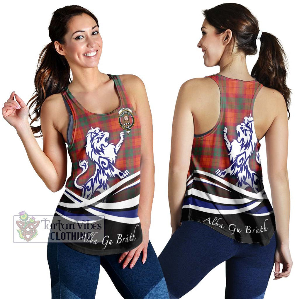 MacNab Ancient Tartan Women's Racerback Tanks with Alba Gu Brath Regal Lion Emblem 4XL - Tartanvibesclothing Shop