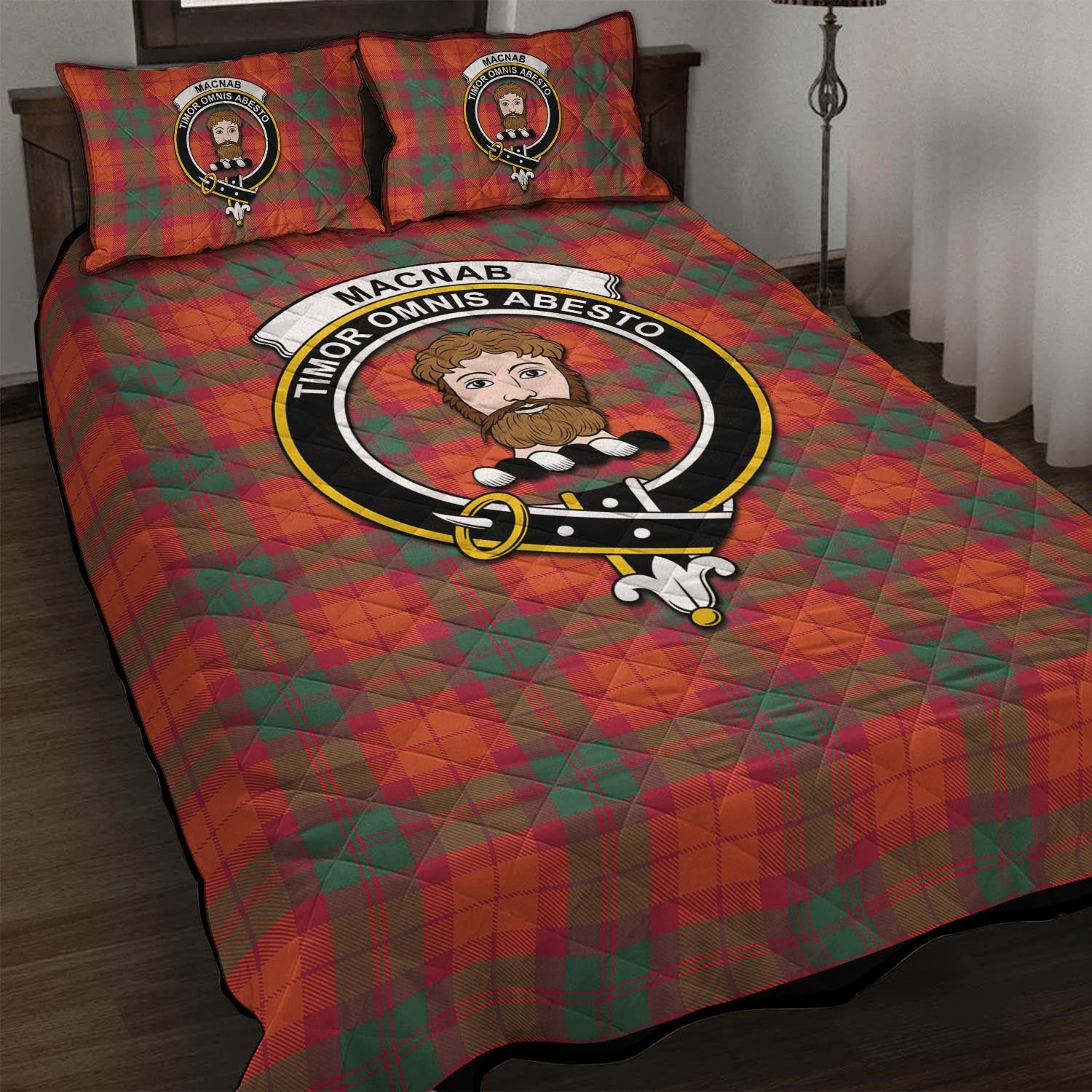 MacNab Ancient Tartan Quilt Bed Set with Family Crest - Tartan Vibes Clothing