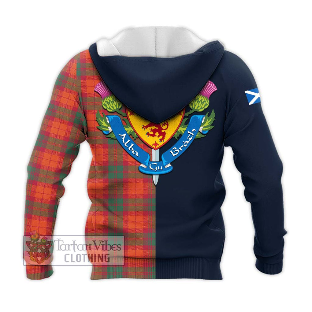 Tartan Vibes Clothing MacNab Ancient Tartan Knitted Hoodie with Scottish Lion Royal Arm Half Style