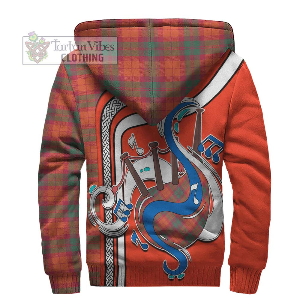 MacNab Ancient Tartan Sherpa Hoodie with Epic Bagpipe Style - Tartanvibesclothing Shop