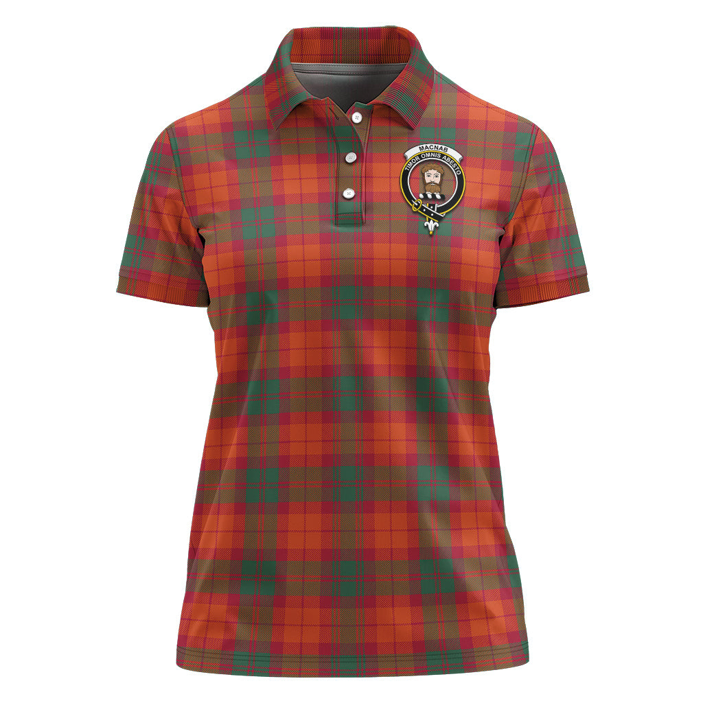 MacNab Ancient Tartan Polo Shirt with Family Crest For Women - Tartan Vibes Clothing