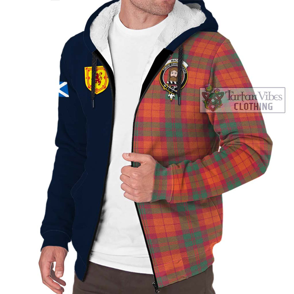 Tartan Vibes Clothing MacNab Ancient Tartan Sherpa Hoodie with Scottish Lion Royal Arm Half Style