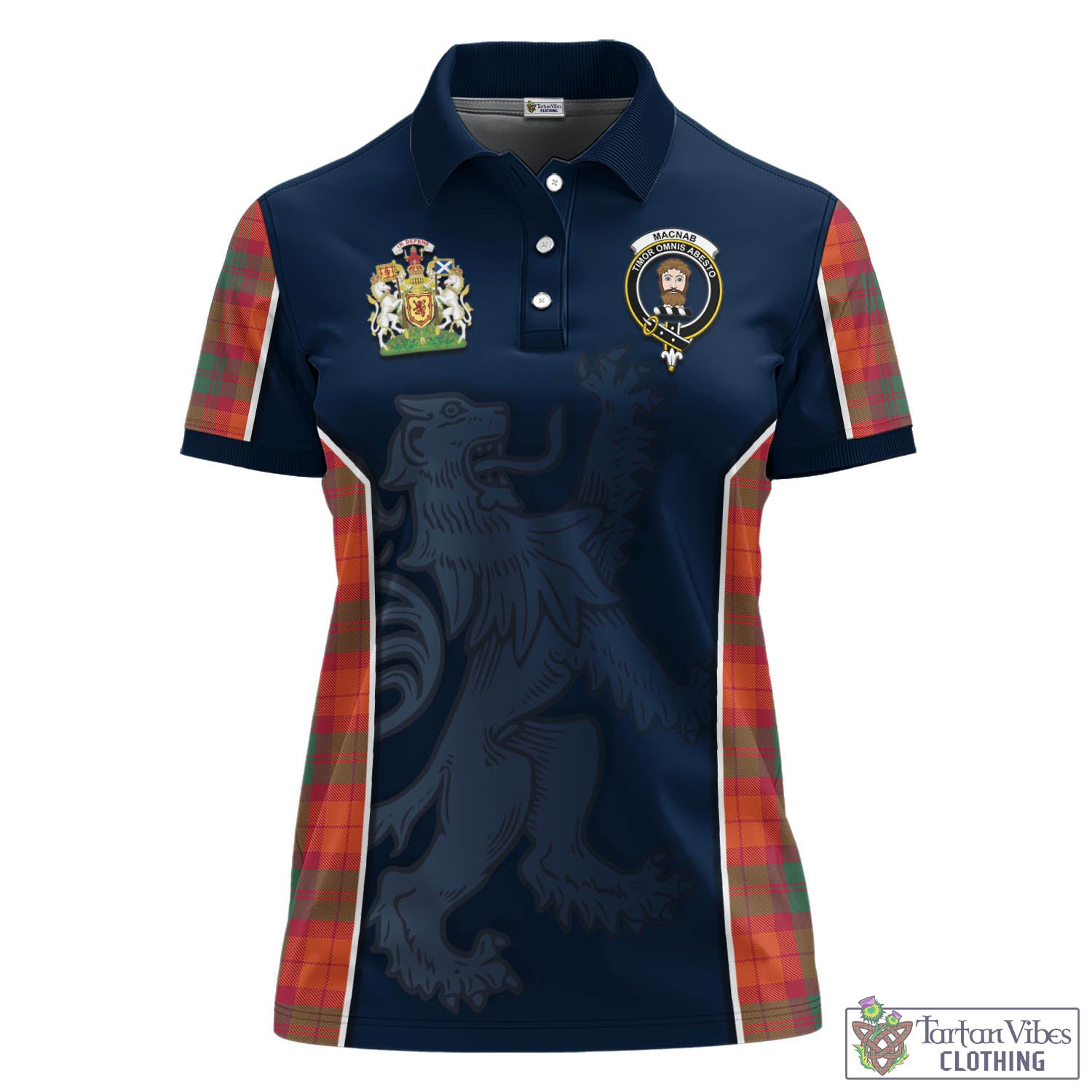 MacNab Ancient Tartan Women's Polo Shirt with Family Crest and Lion Rampant Vibes Sport Style - Tartan Vibes Clothing