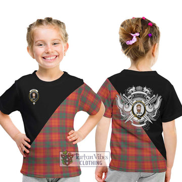 MacNab Ancient Tartan Kid T-Shirt with Family Crest and Military Logo Style