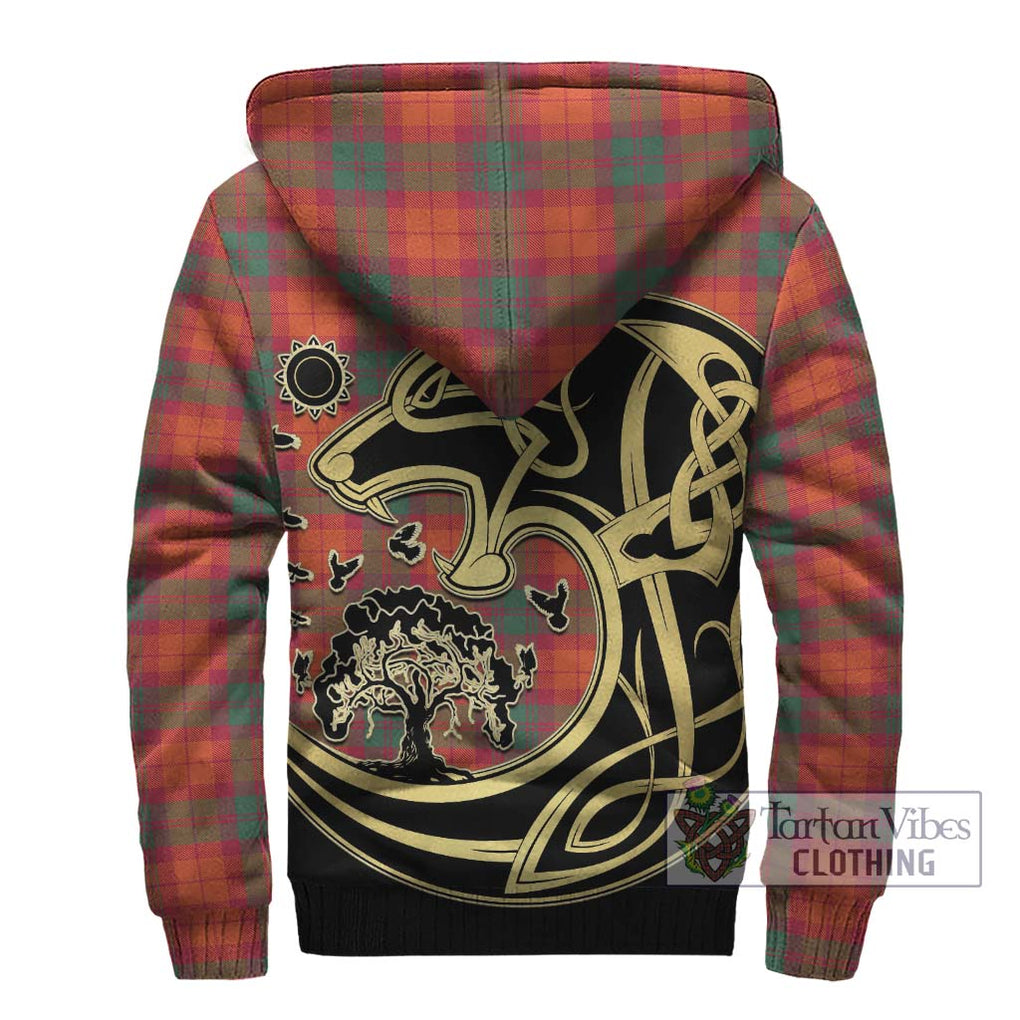 MacNab Ancient Tartan Sherpa Hoodie with Family Crest Celtic Wolf Style - Tartan Vibes Clothing