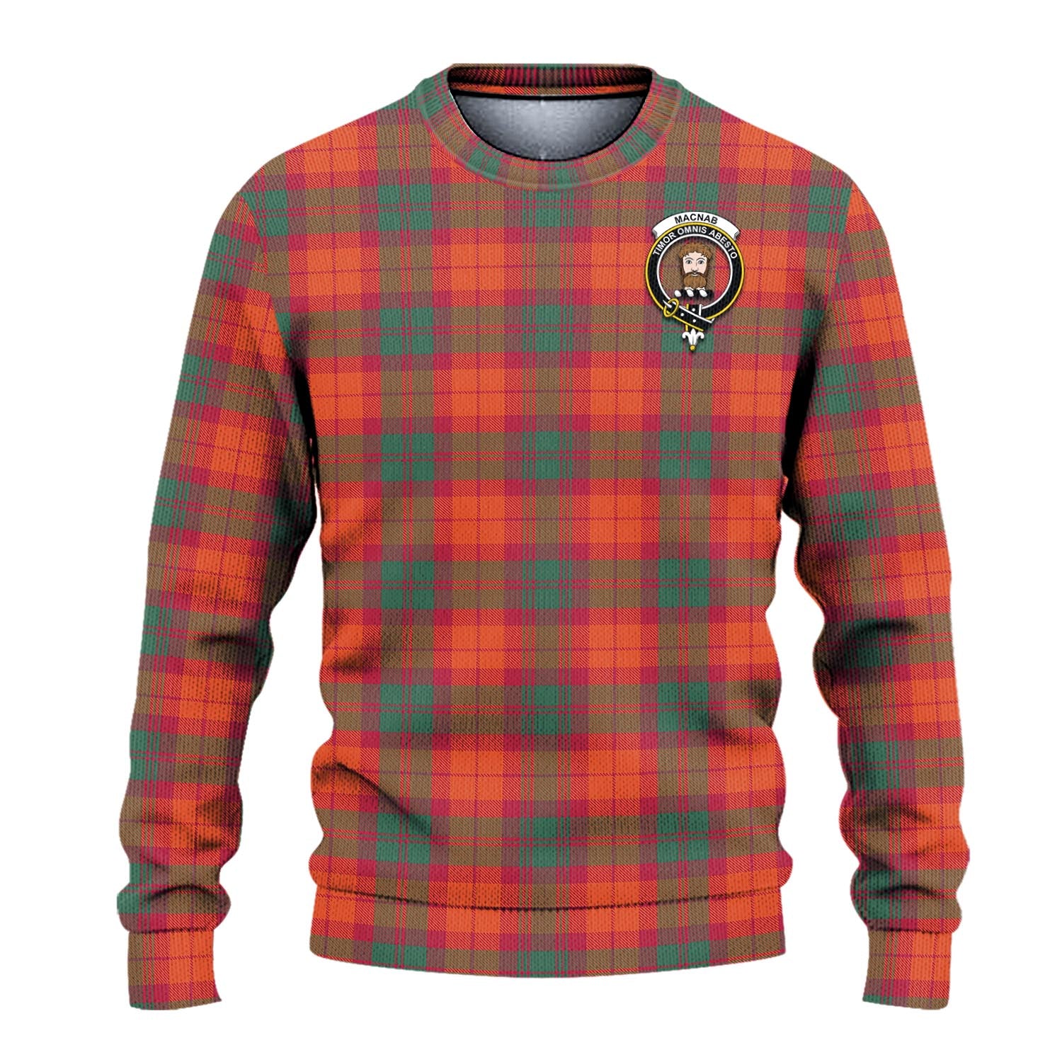 MacNab Ancient Tartan Knitted Sweater with Family Crest - Tartanvibesclothing