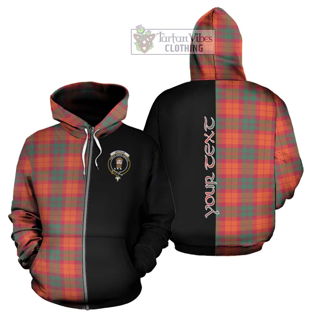 MacNab Ancient Tartan Hoodie with Family Crest and Half Of Me Style - Tartanvibesclothing Shop