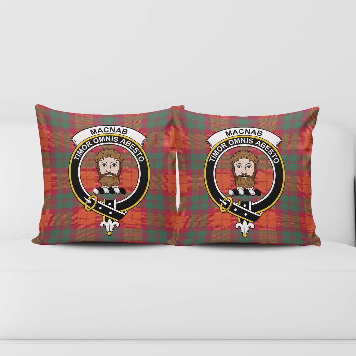 MacNab Ancient Tartan Pillow Cover with Family Crest - Tartanvibesclothing