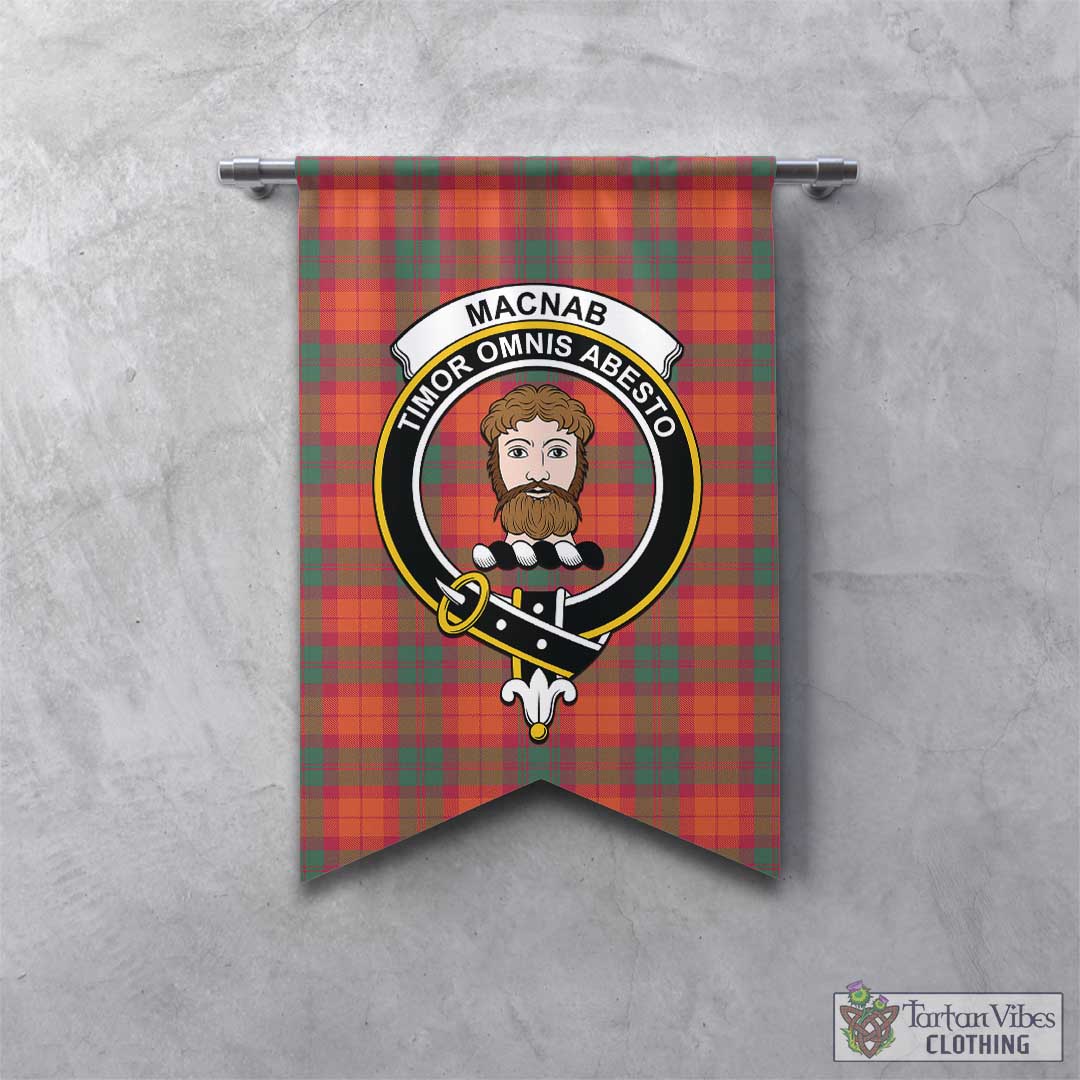 Tartan Vibes Clothing MacNab Ancient Tartan Gonfalon, Tartan Banner with Family Crest