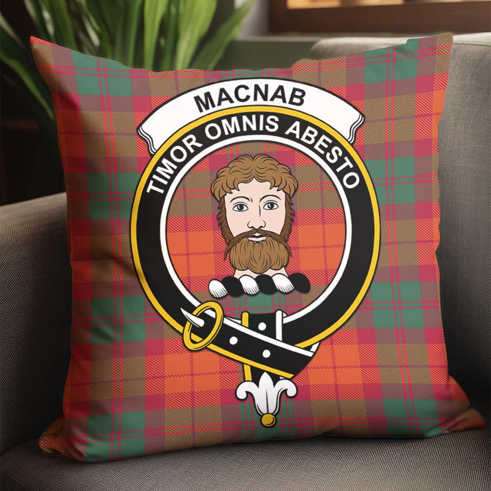 MacNab Ancient Tartan Pillow Cover with Family Crest - Tartanvibesclothing