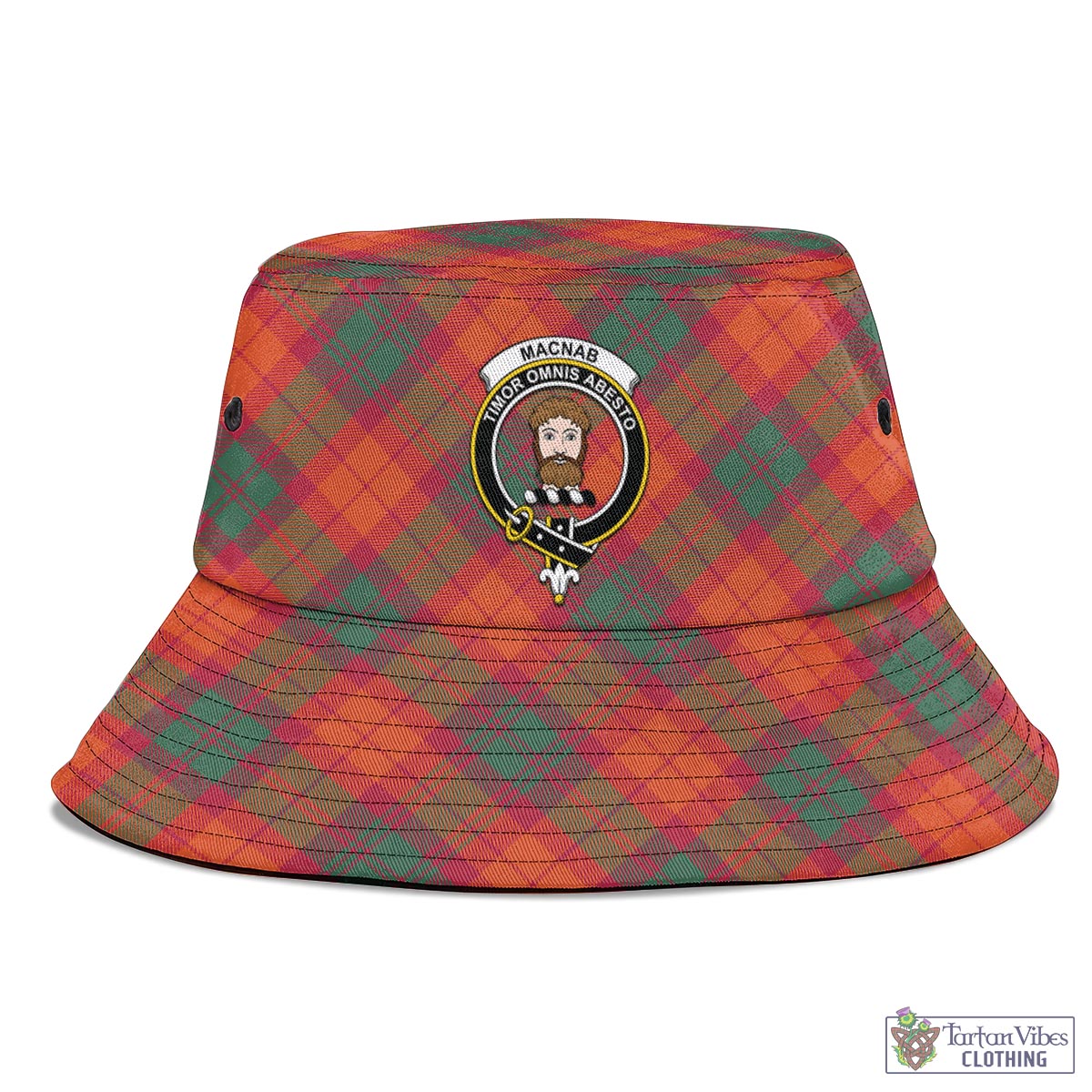 Tartan Vibes Clothing MacNab Ancient Tartan Bucket Hat with Family Crest