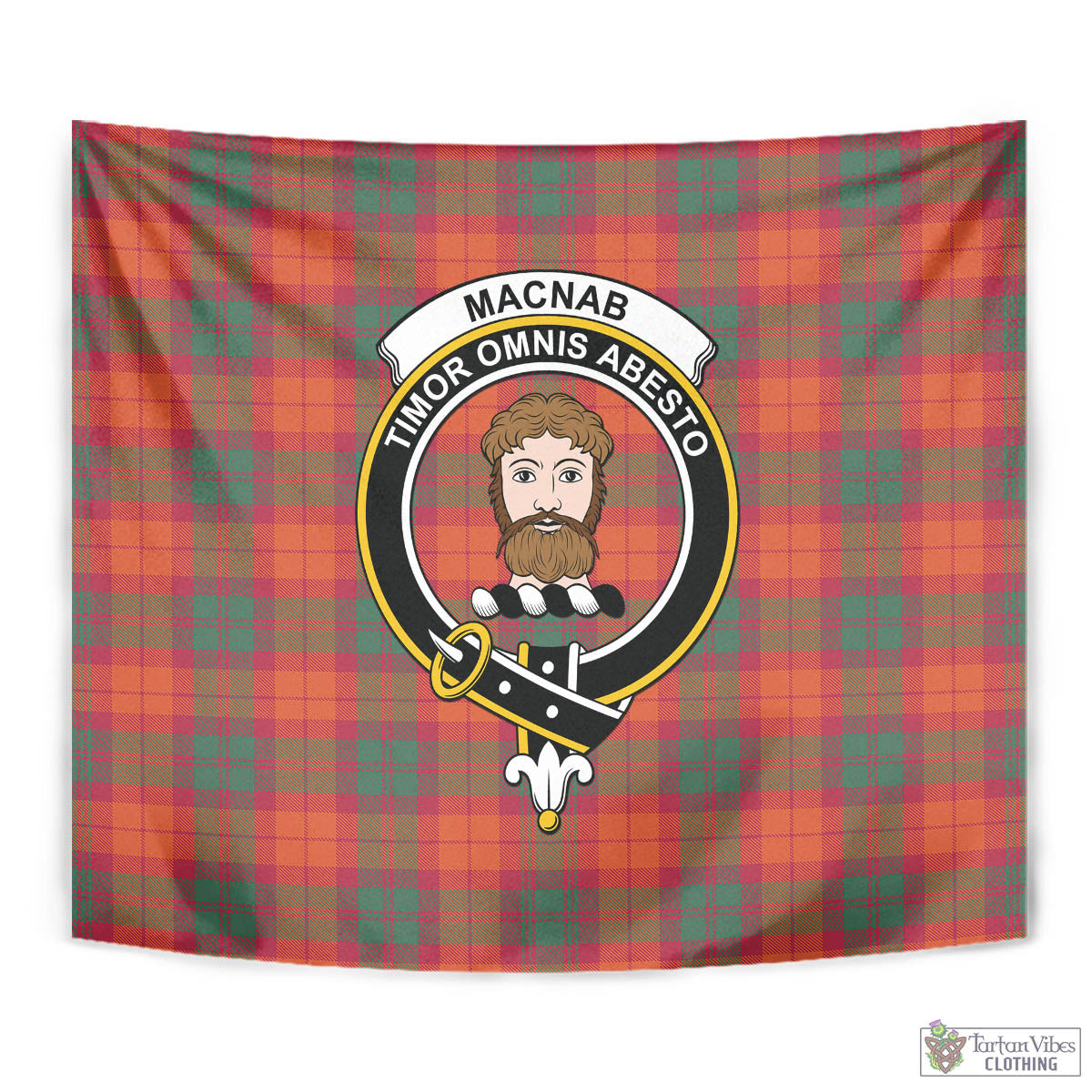 Tartan Vibes Clothing MacNab Ancient Tartan Tapestry Wall Hanging and Home Decor for Room with Family Crest