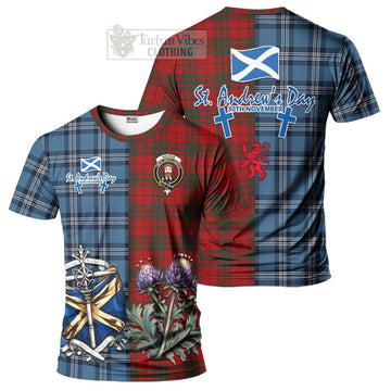 MacNab (McNab) Tartan T-Shirt Happy St. Andrew's Day Half Tartan Style