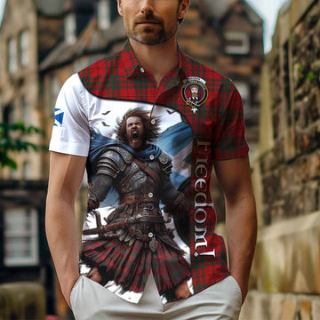 MacNab (McNab) Crest Tartan Short Sleeve Button Shirt Inspired by the Freedom of Scottish Warrior