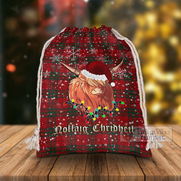 MacNab (McNab) Tartan Christmas Santa's Bag with Twinkle Highland Cattle