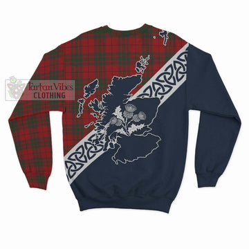 MacNab (McNab) Tartan Sweatshirt Featuring Thistle and Scotland Map