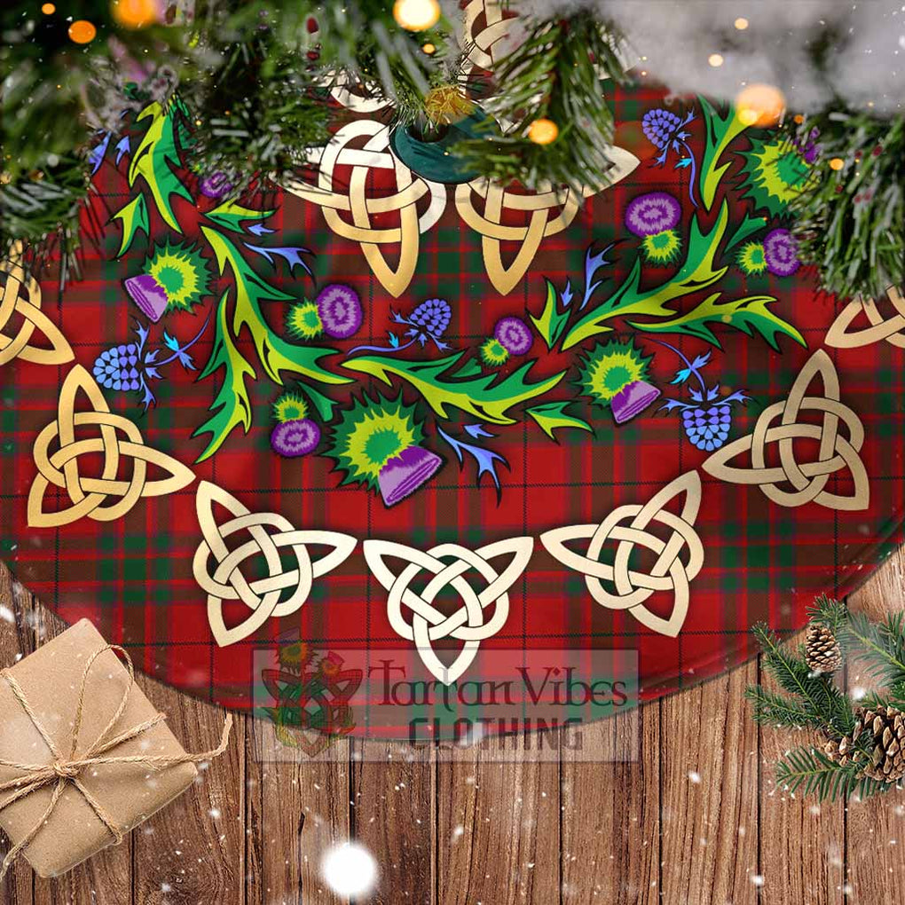 MacNab (McNab) Tartan Christmas Tree Skirt with Thistle Celtic Knot Style - Tartan Vibes Clothing