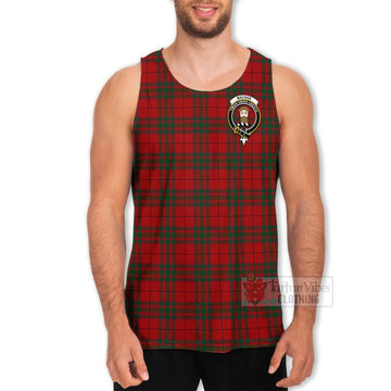 MacNab (McNab) Tartan Men's Tank Top with Family Crest and Bearded Skull Holding Bottles of Whiskey