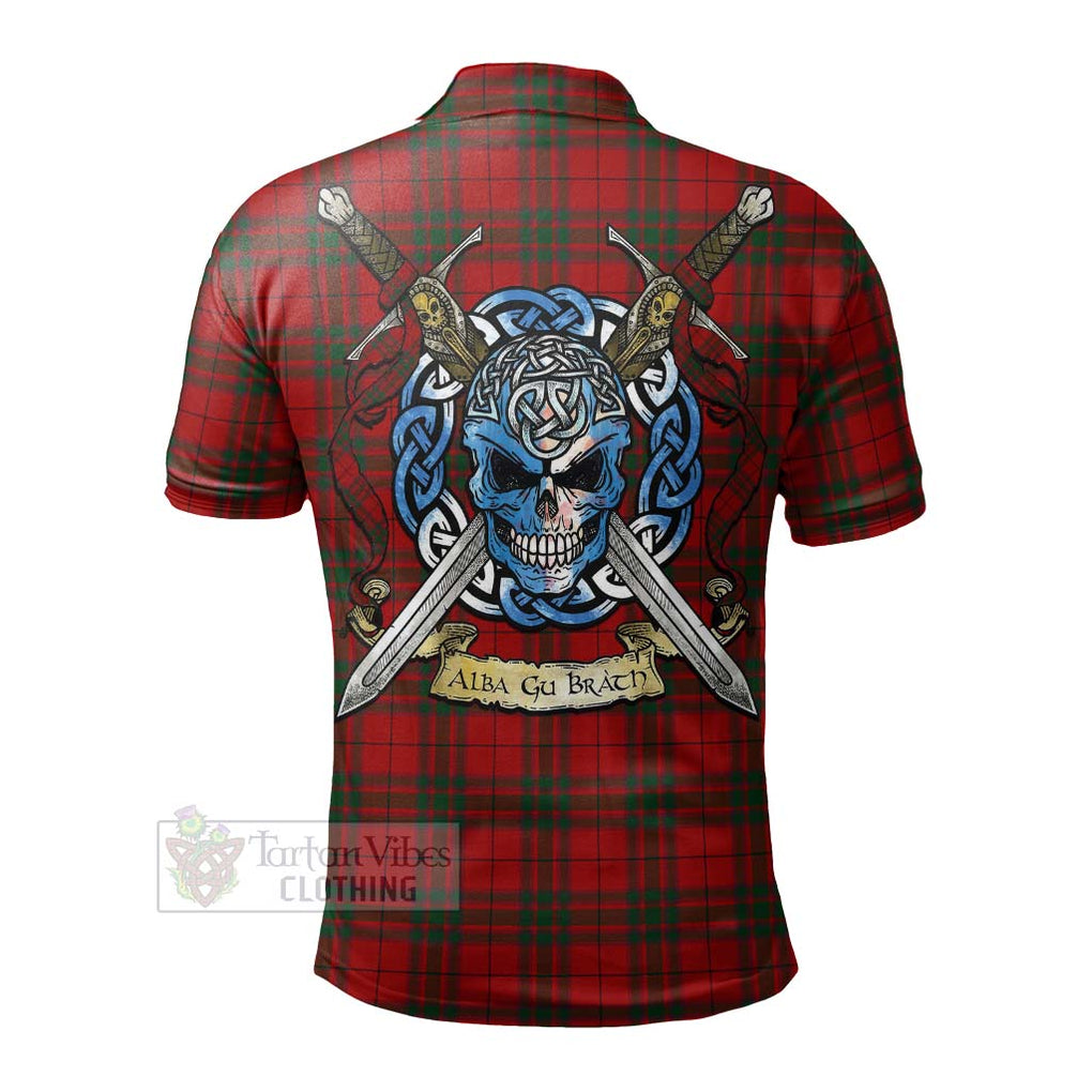 Tartan Vibes Clothing MacNab (McNab) Tartan Polo Shirt with Family Crest Celtic Skull Style