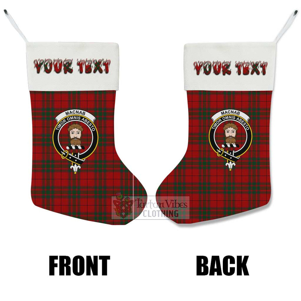 Tartan Vibes Clothing MacNab (McNab) Tartan Family Crest Christmas Stocking with Personalized Text