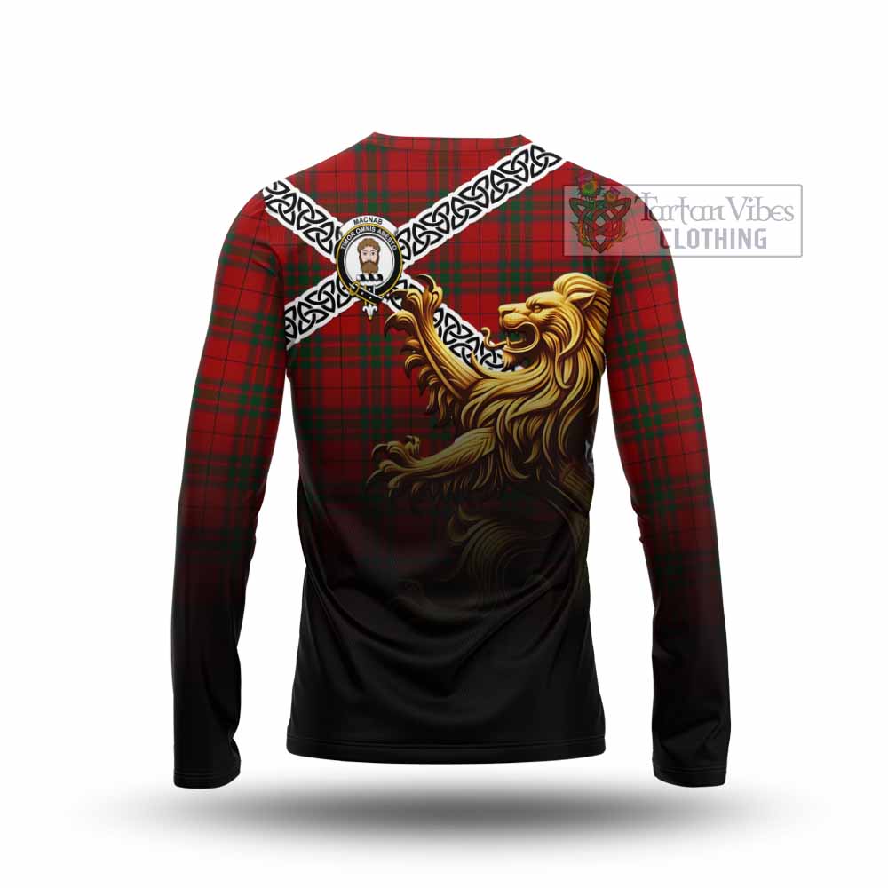 MacNab (McNab) Crest Tartan Long Sleeve T-Shirt with Golden Lion Emblem Celtic Style - Tartan Vibes Clothing