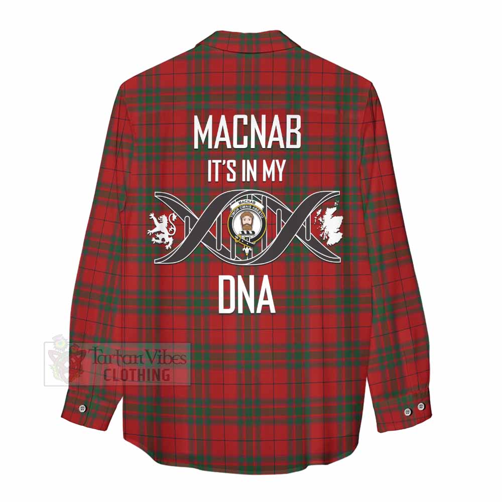 Tartan Vibes Clothing MacNab (McNab) Tartan Women's Casual Shirt with Family Crest DNA In Me Style