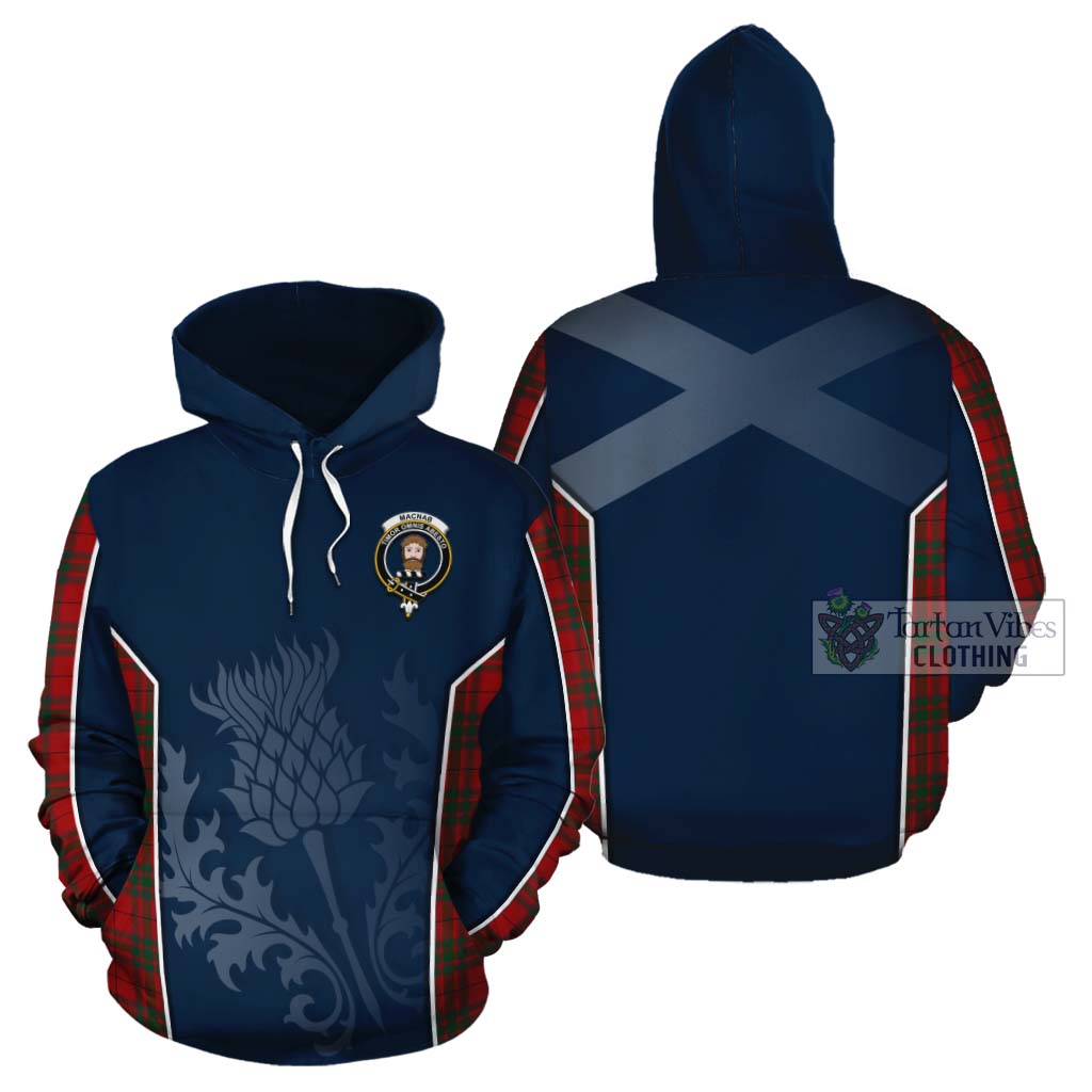 Tartan Vibes Clothing MacNab (McNab) Tartan Cotton Hoodie with Family Crest and Scottish Thistle Vibes Sport Style