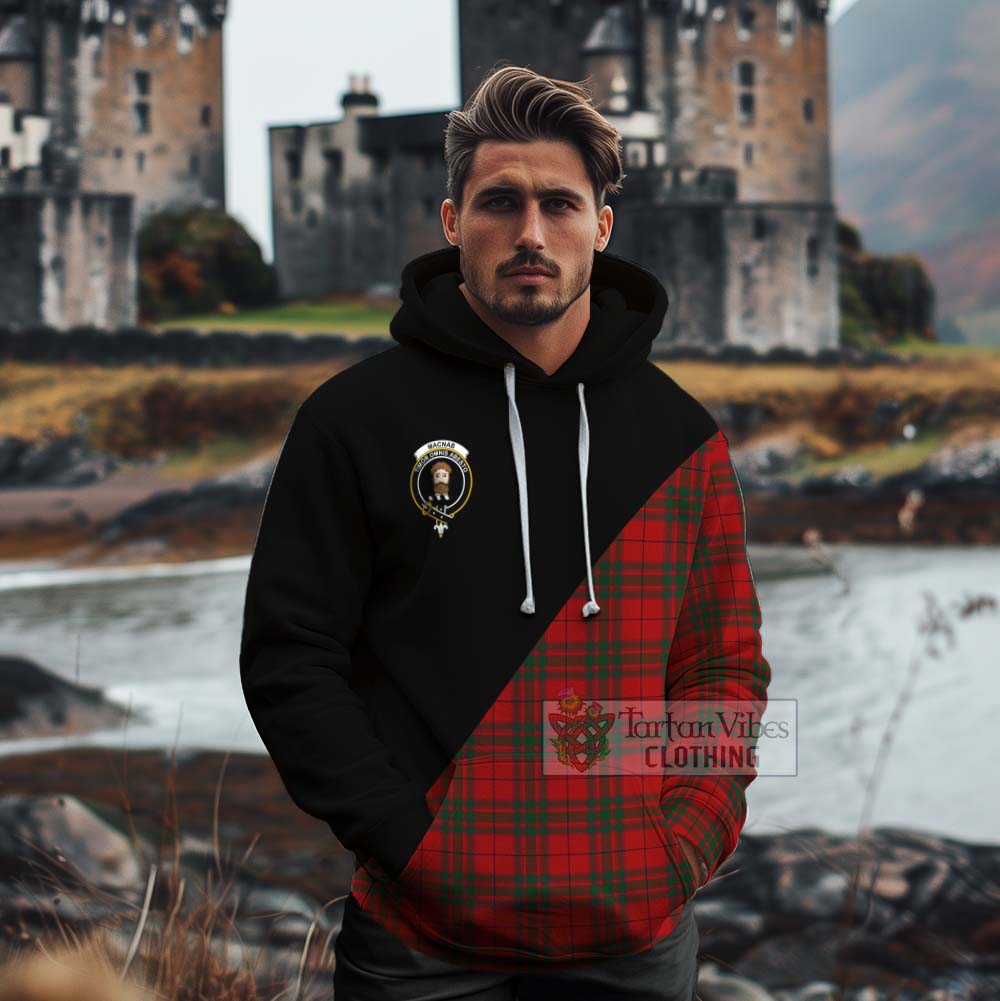 Tartan Vibes Clothing MacNab (McNab) Tartan Cotton Hoodie with Family Crest and Military Logo Style