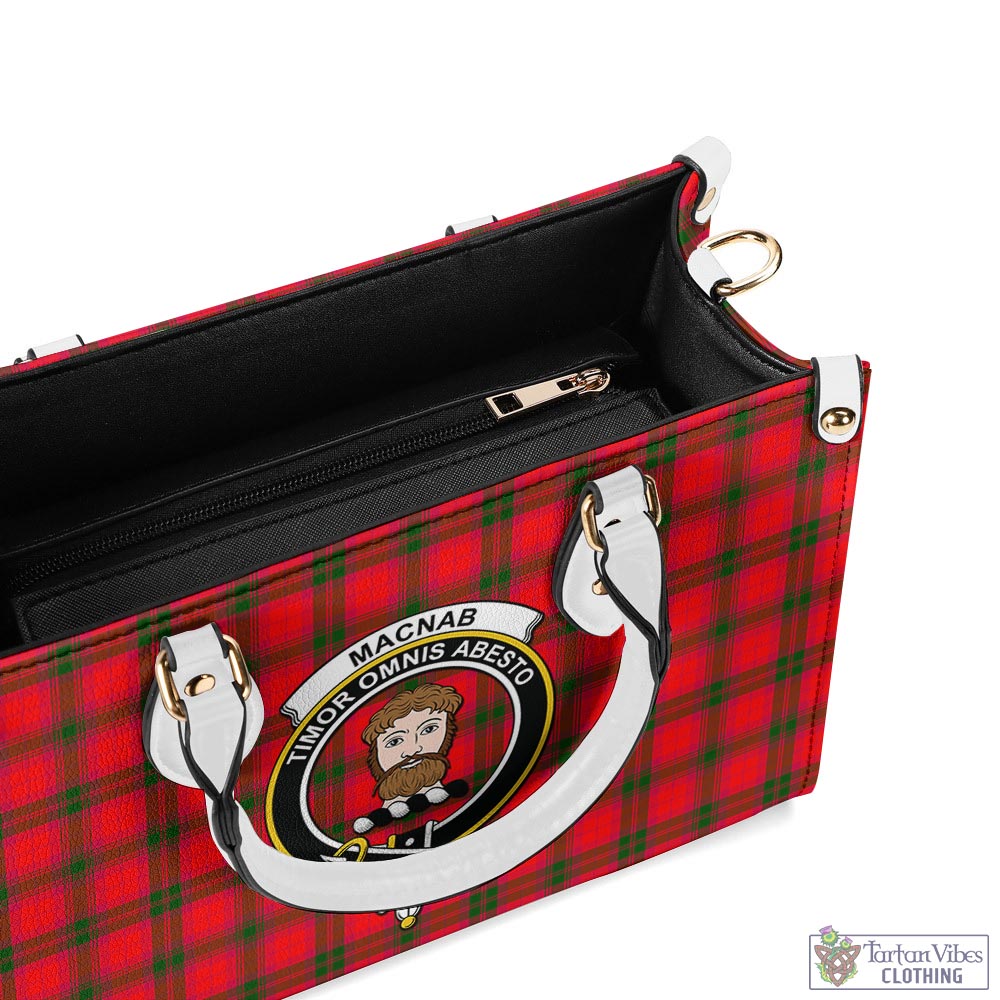 Tartan Vibes Clothing MacNab Modern Tartan Luxury Leather Handbags with Family Crest