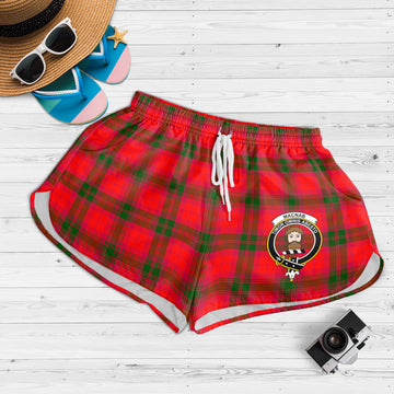 MacNab Modern Tartan Womens Shorts with Family Crest