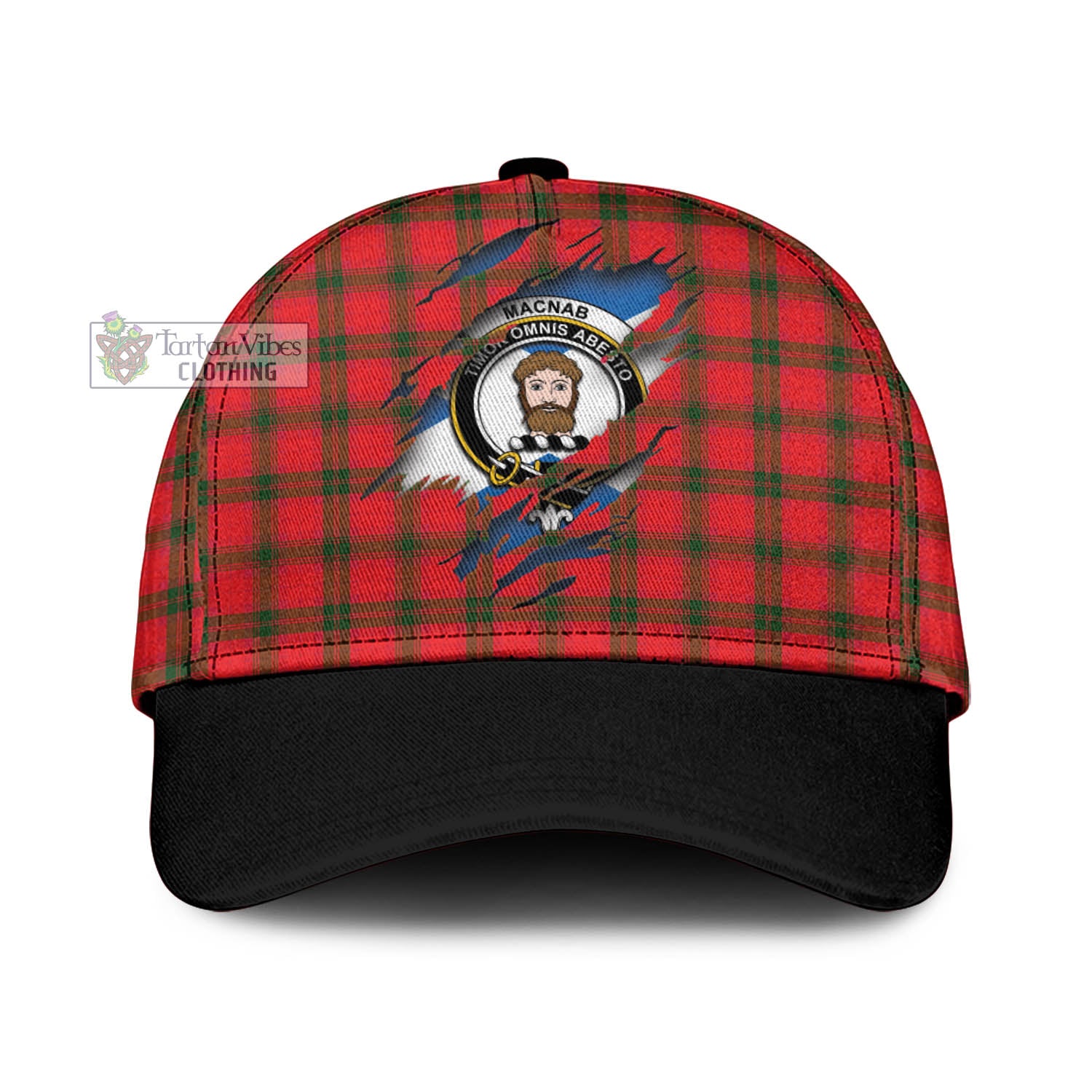 Tartan Vibes Clothing MacNab Modern Tartan Classic Cap with Family Crest In Me Style