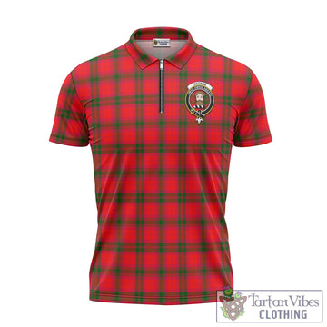 MacNab Modern Tartan Zipper Polo Shirt with Family Crest