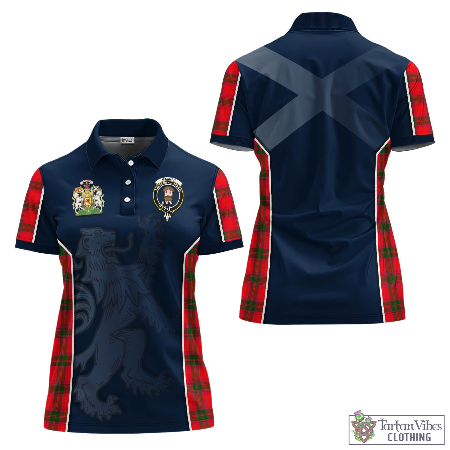 MacNab Modern Tartan Women's Polo Shirt with Family Crest and Lion Rampant Vibes Sport Style Women - Tartan Vibes Clothing