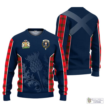 MacNab Modern Tartan Knitted Sweatshirt with Family Crest and Scottish Thistle Vibes Sport Style