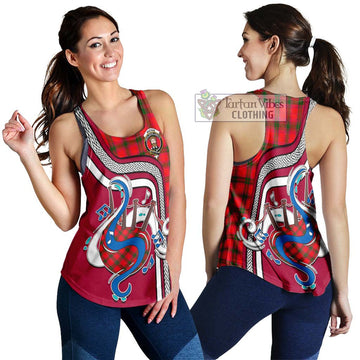 MacNab Modern Tartan Women's Racerback Tanks with Epic Bagpipe Style