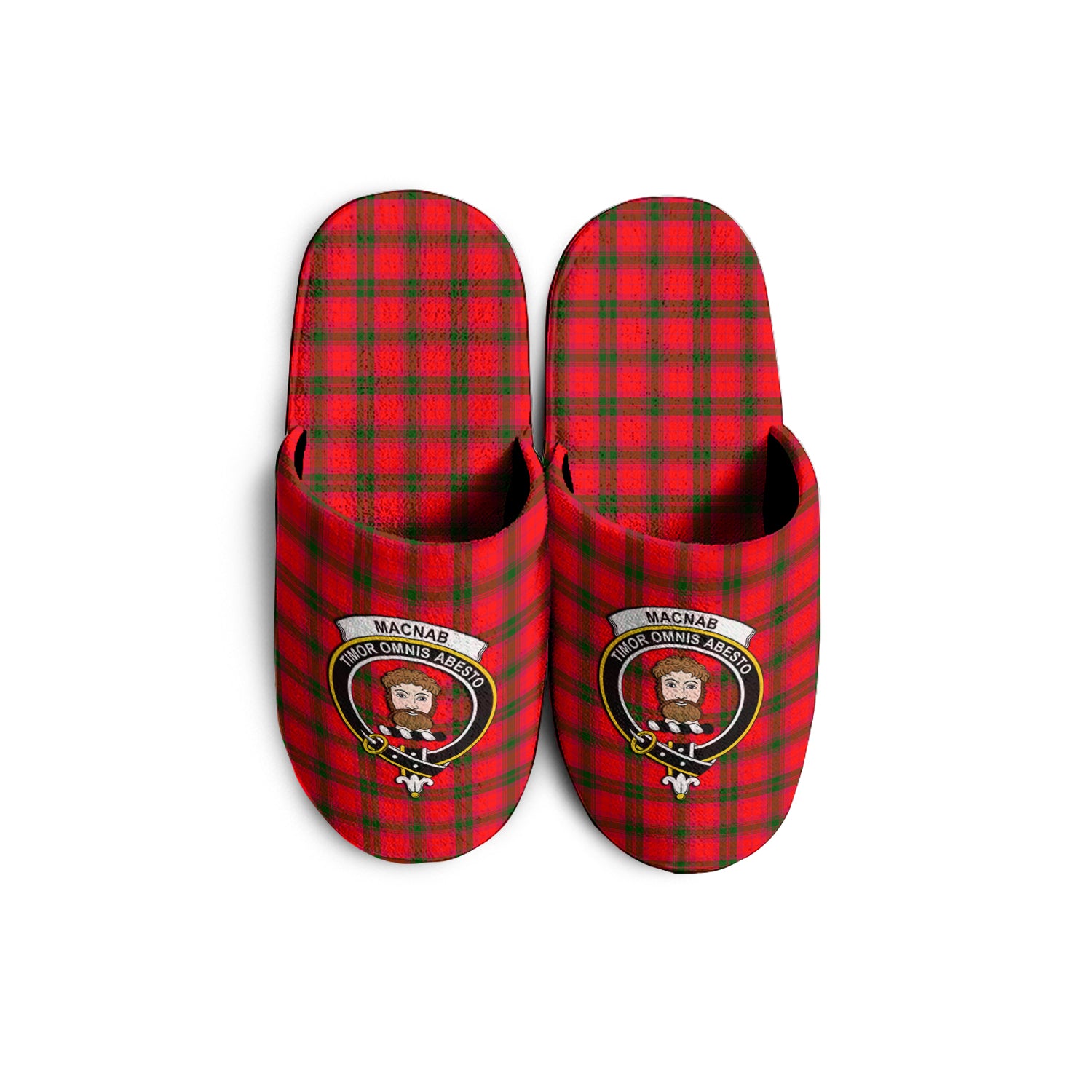 MacNab Modern Tartan Home Slippers with Family Crest - Tartanvibesclothing