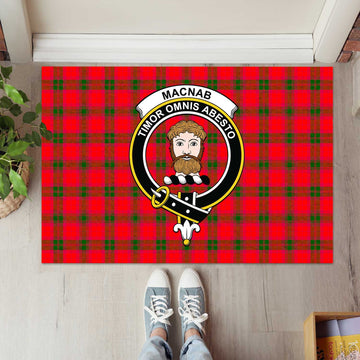 MacNab Modern Tartan Door Mat with Family Crest