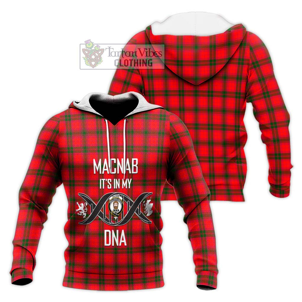 MacNab Modern Tartan Knitted Hoodie with Family Crest DNA In Me Style Unisex Knitted Pullover Hoodie - Tartanvibesclothing Shop