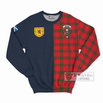 MacNab Modern Tartan Sweatshirt Alba with Scottish Lion Royal Arm Half Style